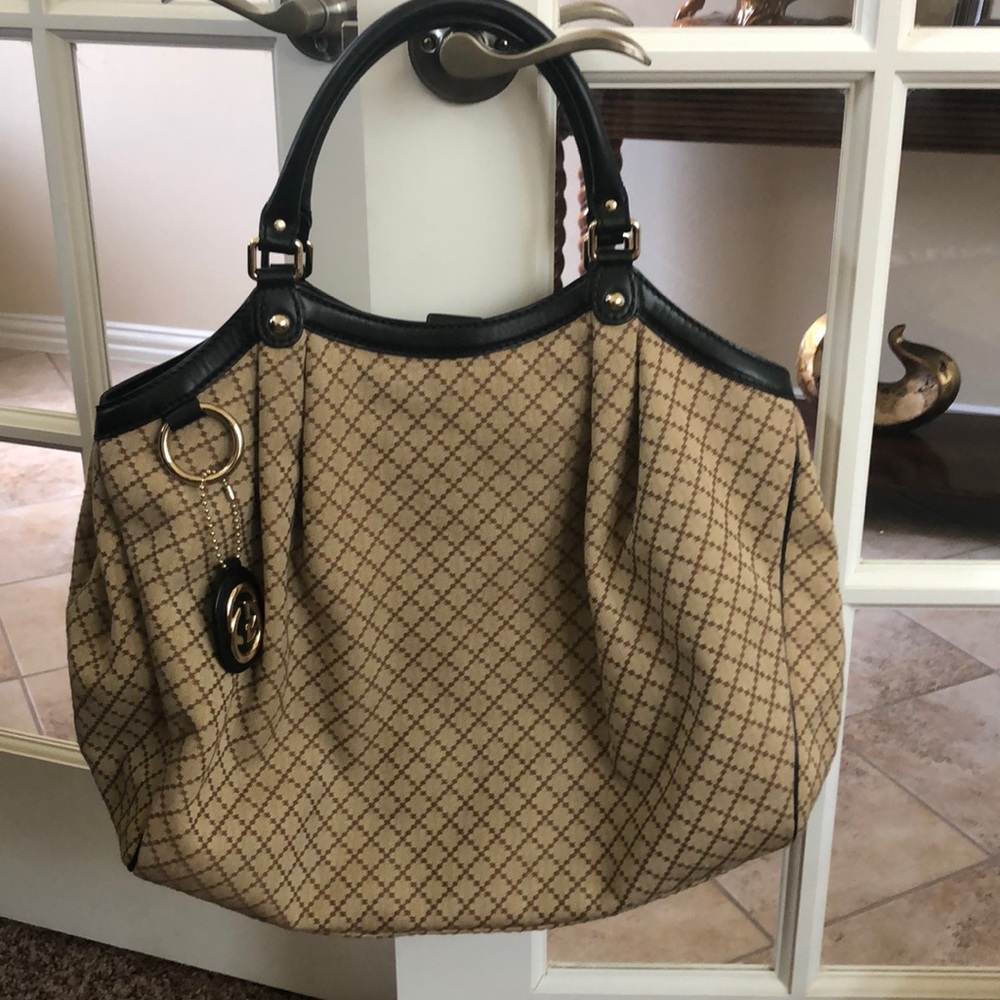 💯Authentic Gucci Diamanté canvas tote